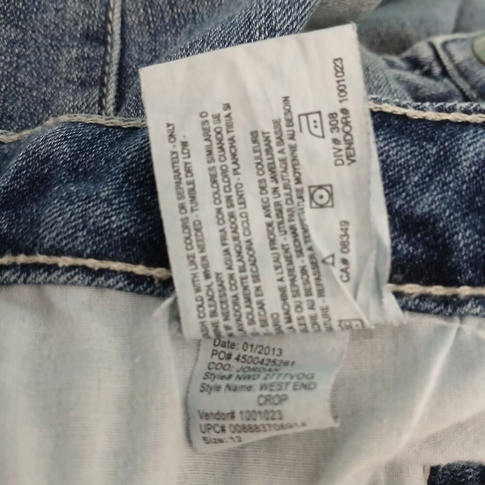 Nine West West End Fit Crop Women 12 Blue Cuffed Mid Rise Jeans - Picture 9 of 13